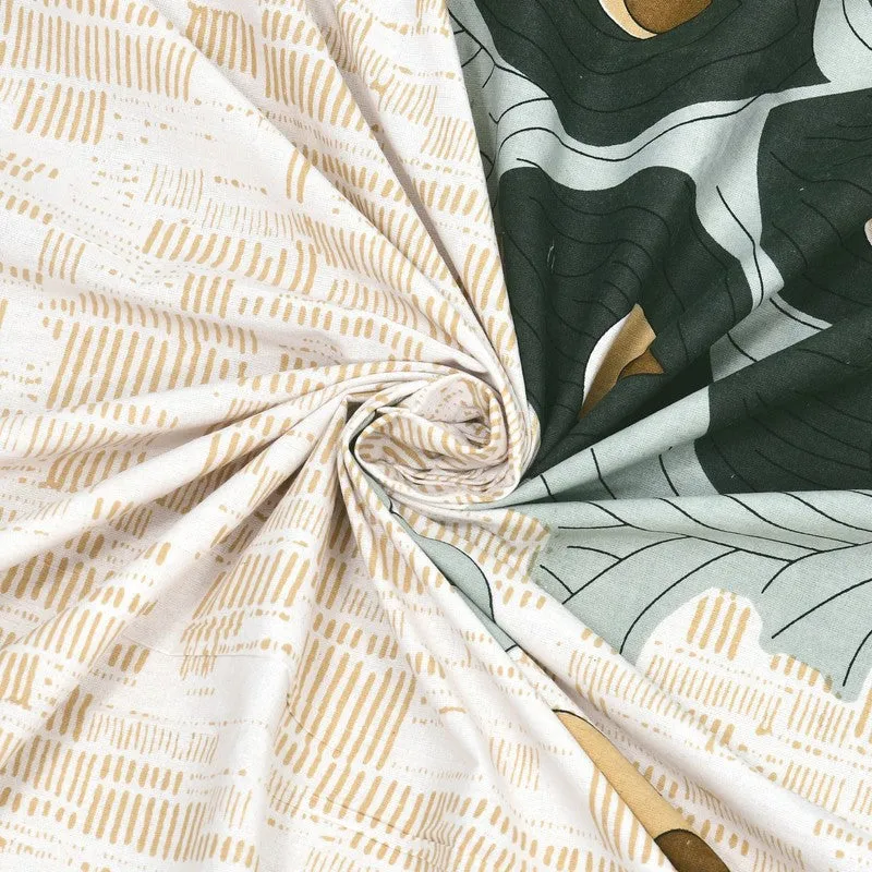 Classicon Cotton Bedsheet (Beige,Green) - 240 TC media 5