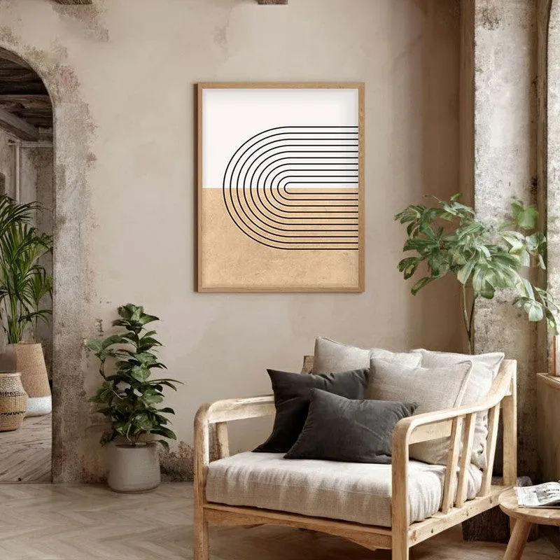 Calm Compositions Canvas Wall Painting With Brown Frame media 5
