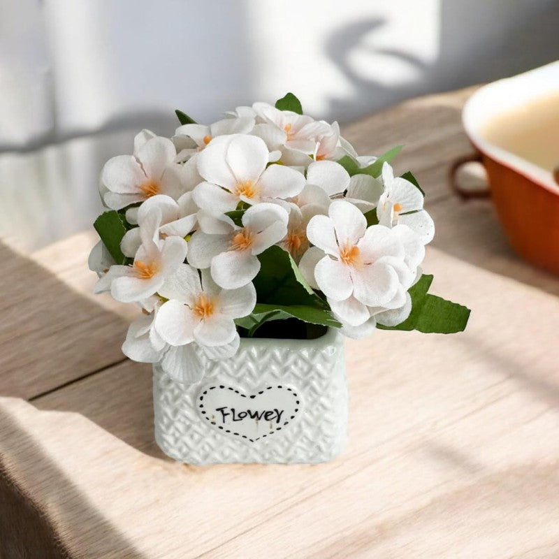 Faux Jasmine Artificial Flower With Pot media 4
