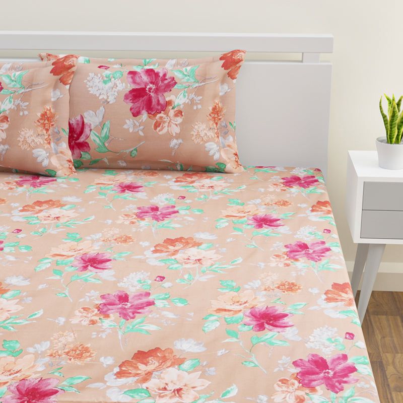 Riri Floral Printed Cotton Bedsheet - 220 TC media 3