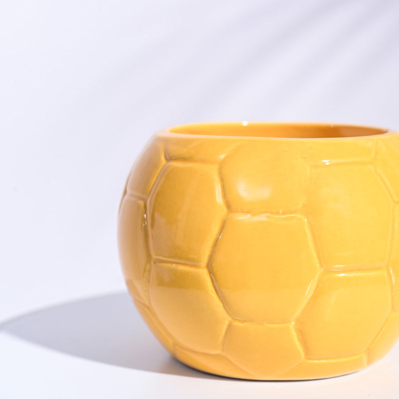 Ugaoo Football Yellow Ceramic Pot media 4