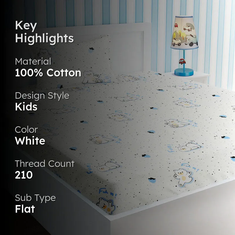 Teddy Nights Kids Cotton Bedsheet - 210 TC media 2