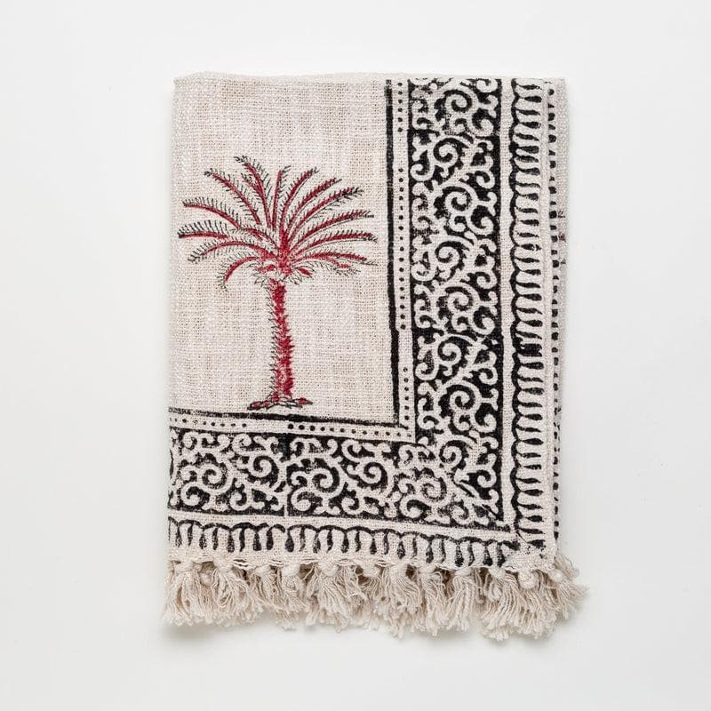 Palm Tree Handblock Printed Throw media 3