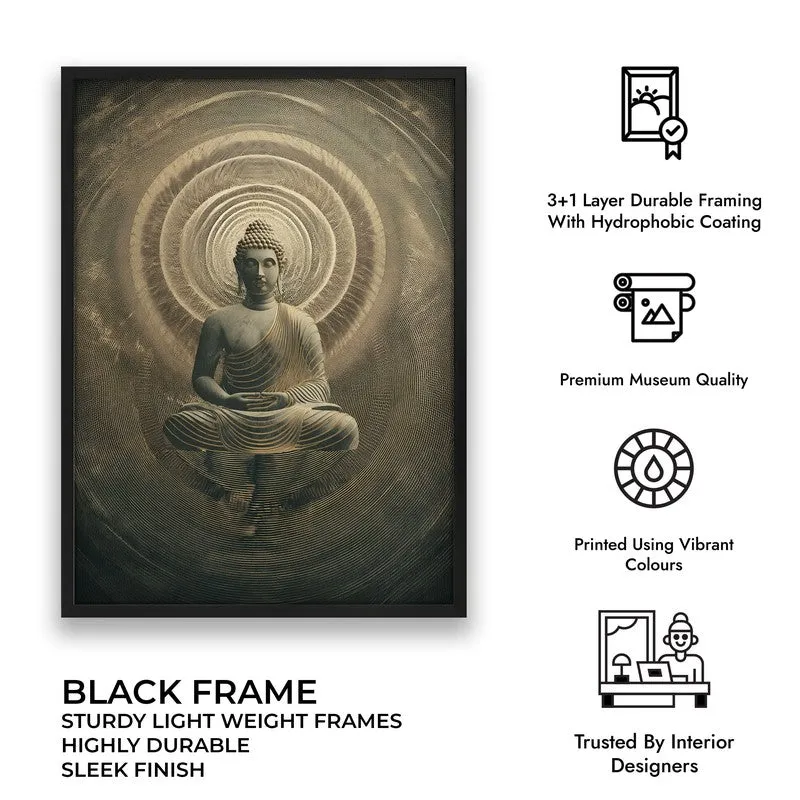 Harmony Within Buddha Archival Paper Wall Painting With Black Frame media 9