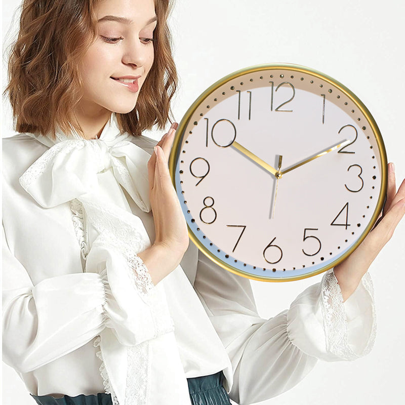 Tynox Analog Wall Clock - Gold, White media 7
