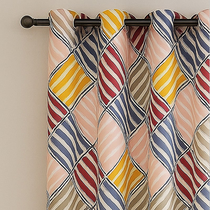 Geometric Harmony Curtain - Set Of Three media 3