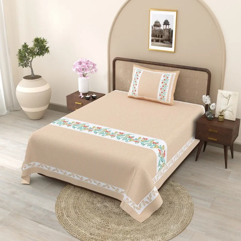 SignatureRest Cotton Bedsheet (Beige) - 180 TC media 1