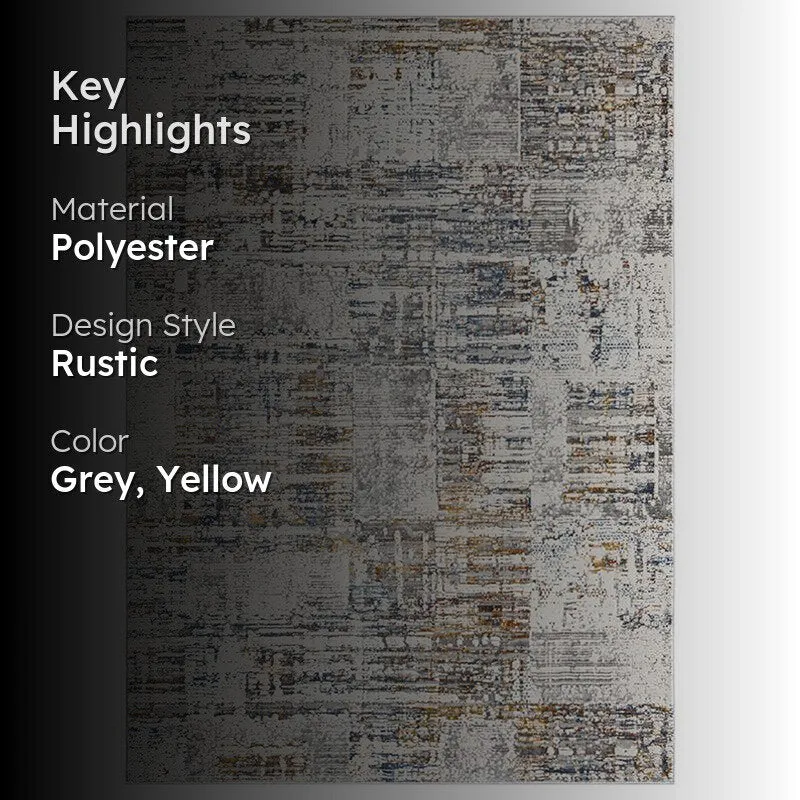 Ioda Abstract Carpet - Grey & Yellow media 2