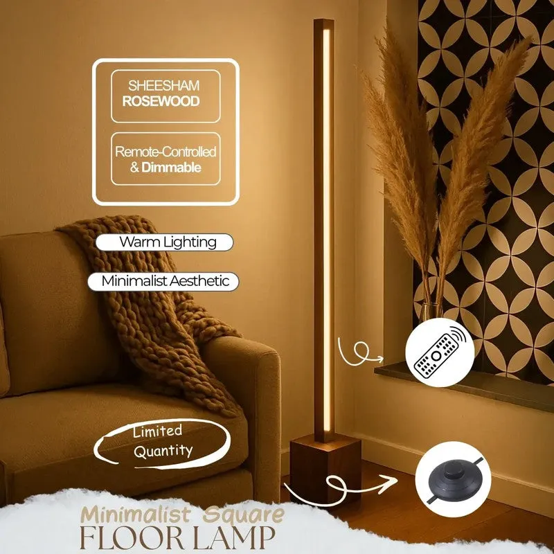 Slim Rose Wood LED Wooden Floor Lamp media 5