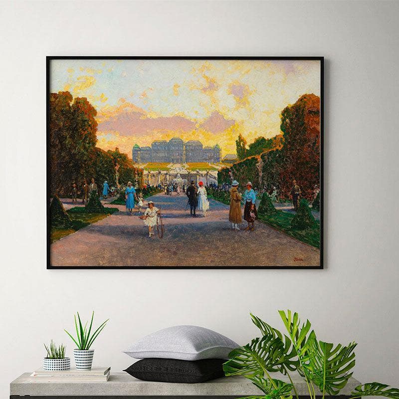 The Evening Canvas Painting - Black Frame