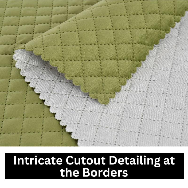 Osric Velvet Quilted Placemat (Light Green) - Set Of Six media 5