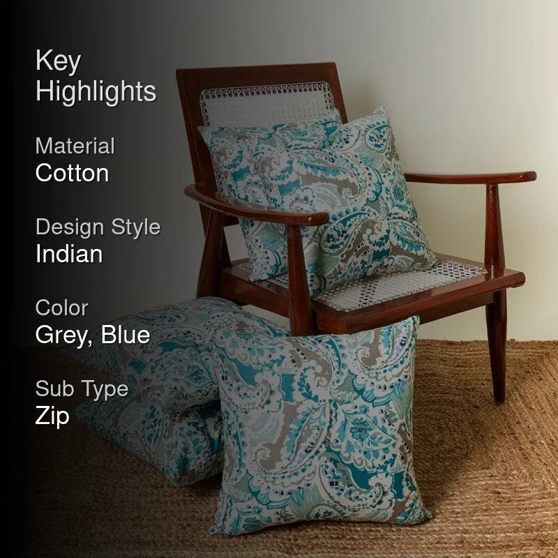 Paisley Rush Cushion Cover (Blue) - Set Of Five media 2