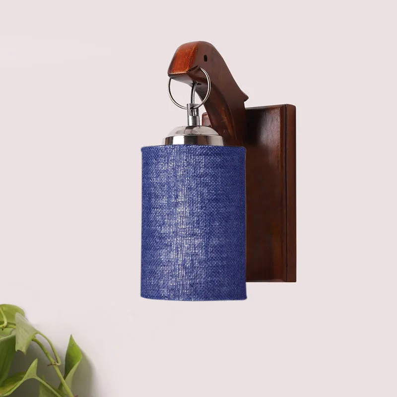 Estrella Jute & Wooden Wall Lamp - Blue media 3