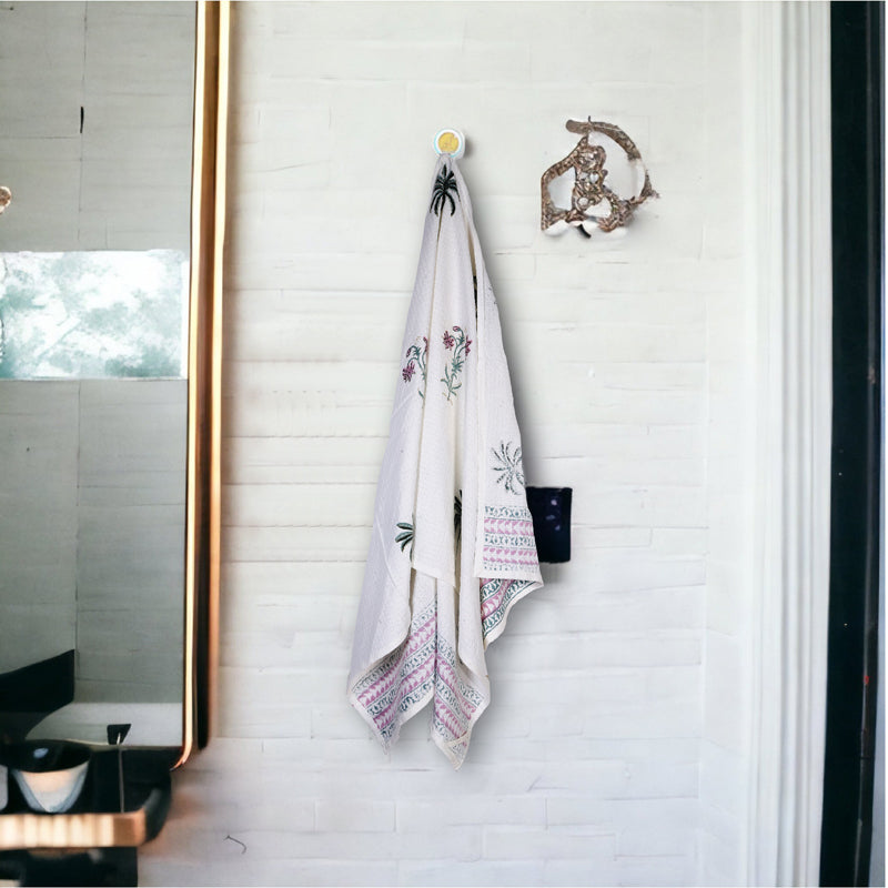 Riera Floral Waffle Bath Towel