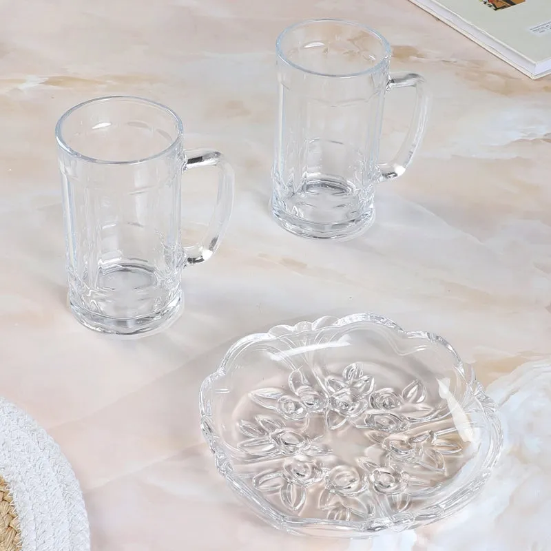 Liva (400 ML) Beer Glass & Snack Plate Combo - Three Piece Set media 5
