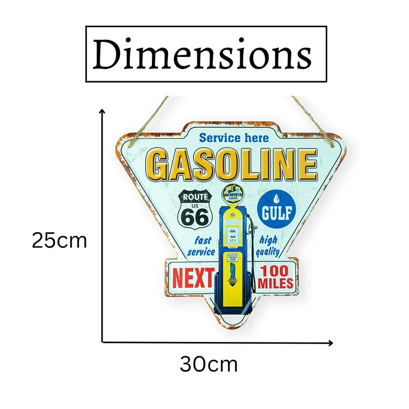 Gasoline Route 66 Retro Metal Wall Accent media 5