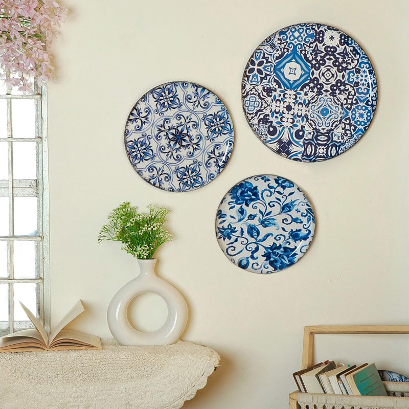 Whispers Of Blue Wall Plate - Set Of Three media 3
