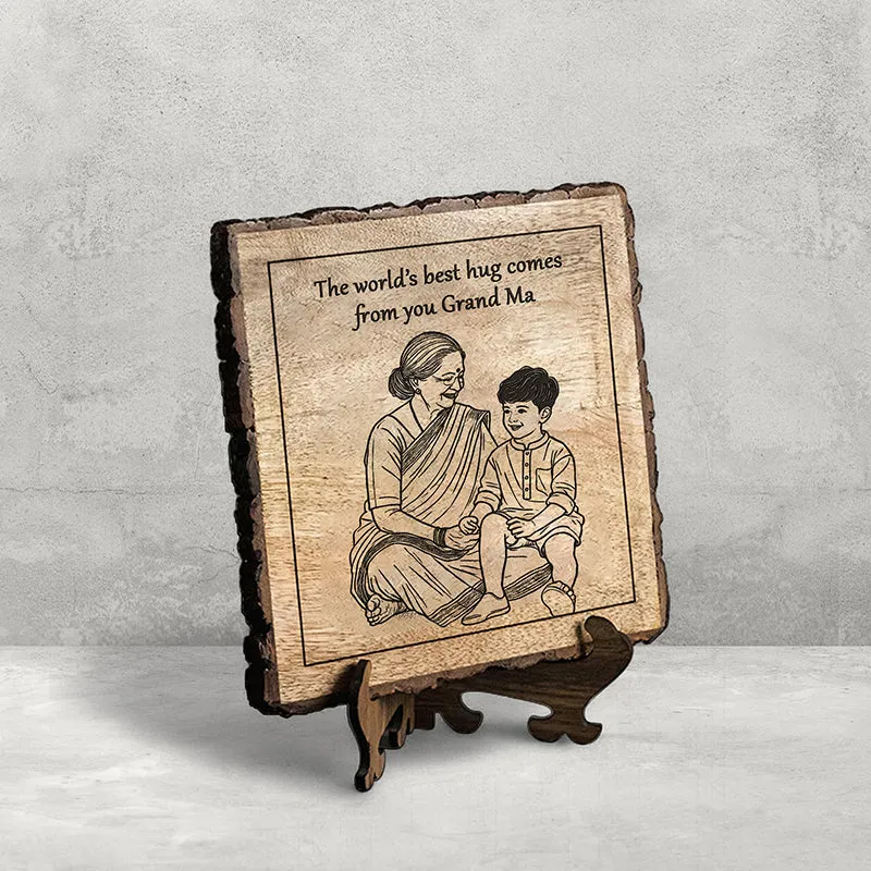 Grandma's Hug Wood Showpiece - Square media 3