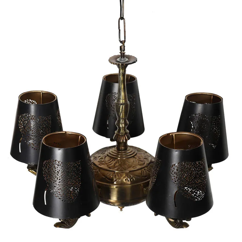 Raafae Conical Golden Antique Ceiling Lamp media 3