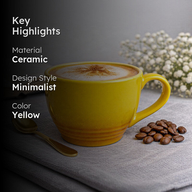 Whimsi Ceramic Coffee Mug (500 mL) - Yellow media 2