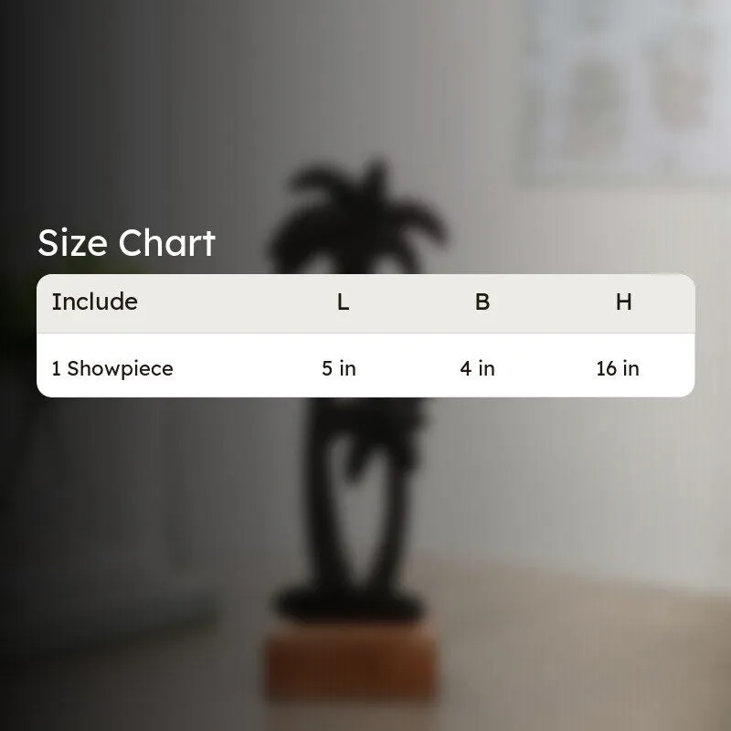 Shadow Palm Tree Aluminium Showpiece - Black media 6