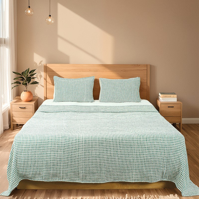 Elys Weave Tufted Bedcovers - Green media 3