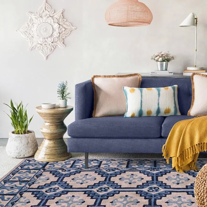 Gamling Hand Tufted Ethnic Wool & Nylon Carpet - Blue media 8