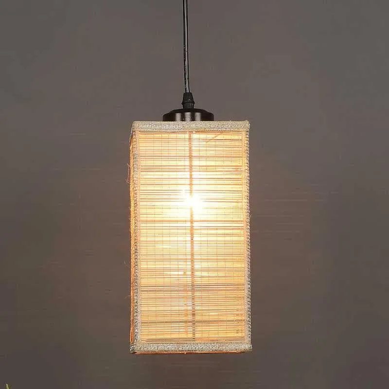 Megizza Bamboo Cane Ceiling Lamp - Beige media 3