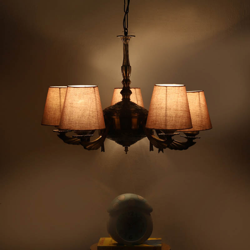 Ziemia Conical Golden Antique Ceiling Lamp