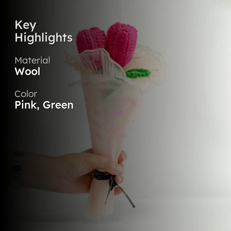Knot & Petal I Crochet Flower Bouquet - Pink media 2