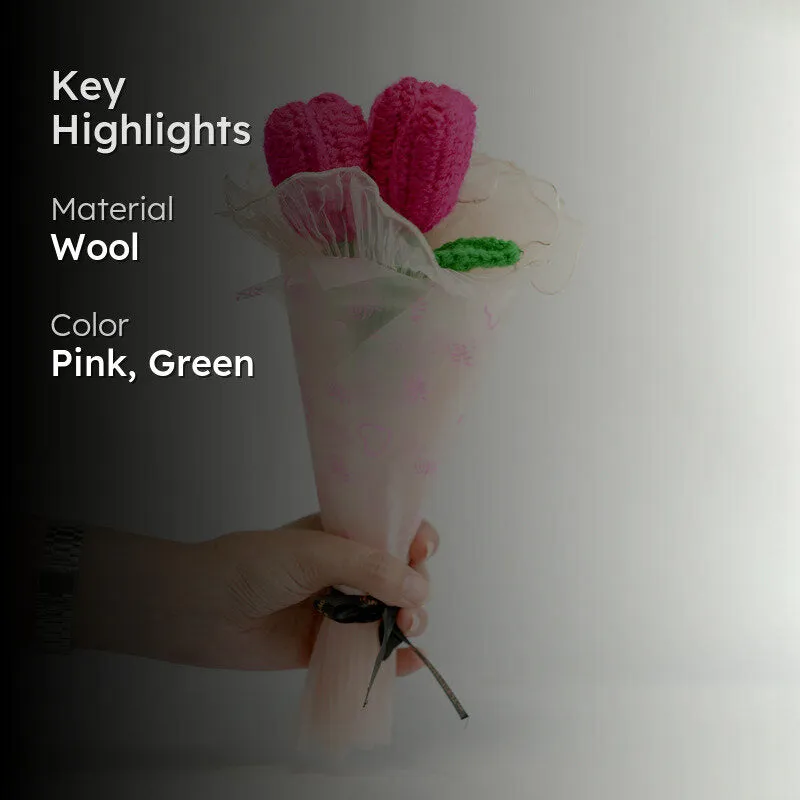 Knot & Petal I Crochet Flower Bouquet - Pink media 2