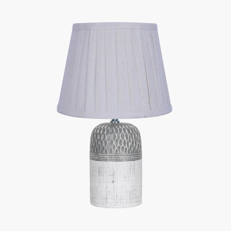 PrismEdge Ceramic Table Lamp with Fabric Shade - White media 3