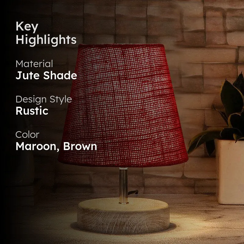Neso Jute Table Lamp - Maroon,Brown media 2