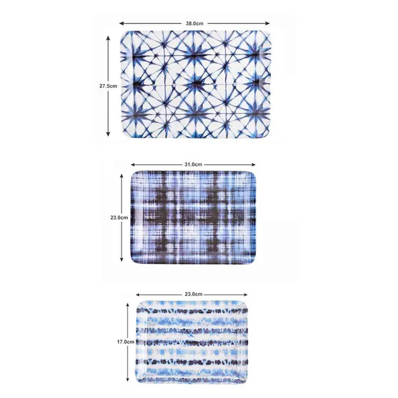 Shibori Beauty Melamine Serving Tray - Set of Three media 5