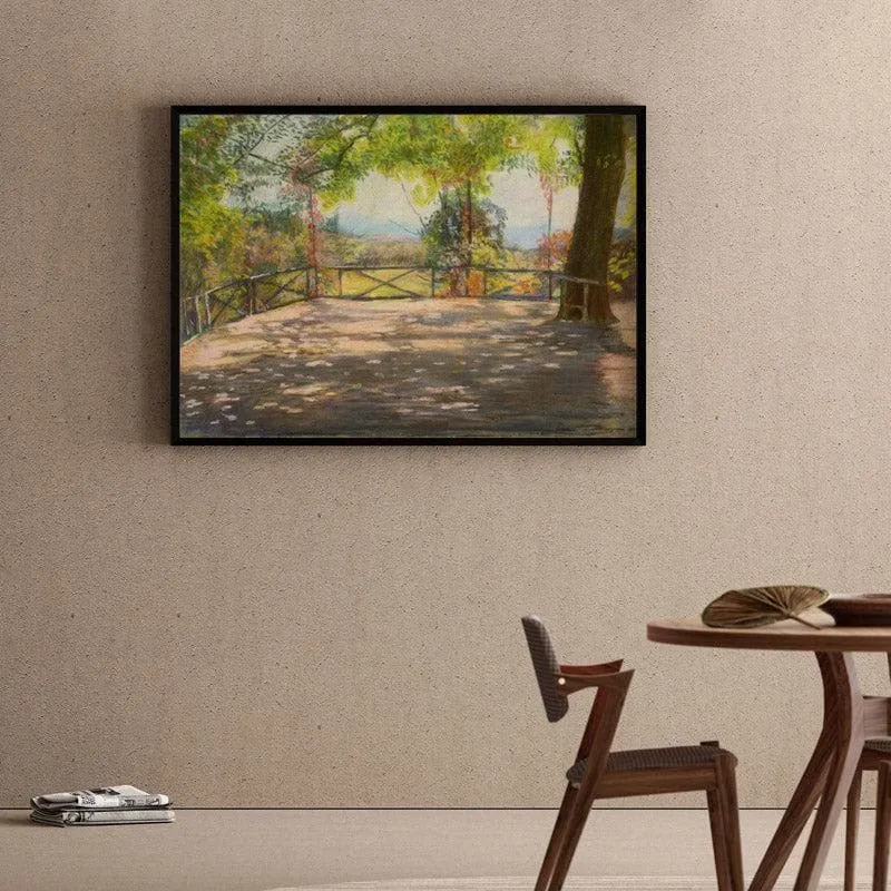 Motif In Park By Ladislav Med?ansk? - Black Frame Canvas Wall Painting - Black Frame media 1