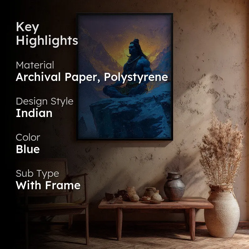 Lord Shiva Meditating I Archival Paper Wall Art media 2