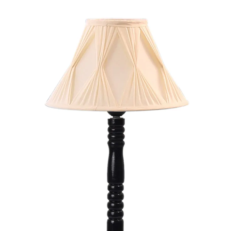 Loft Style Table Lamp With Carved Wooden Base - White,Black media 6