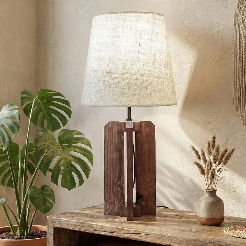 Ilyria Jute & Wood Table Lamp - Brown media 1