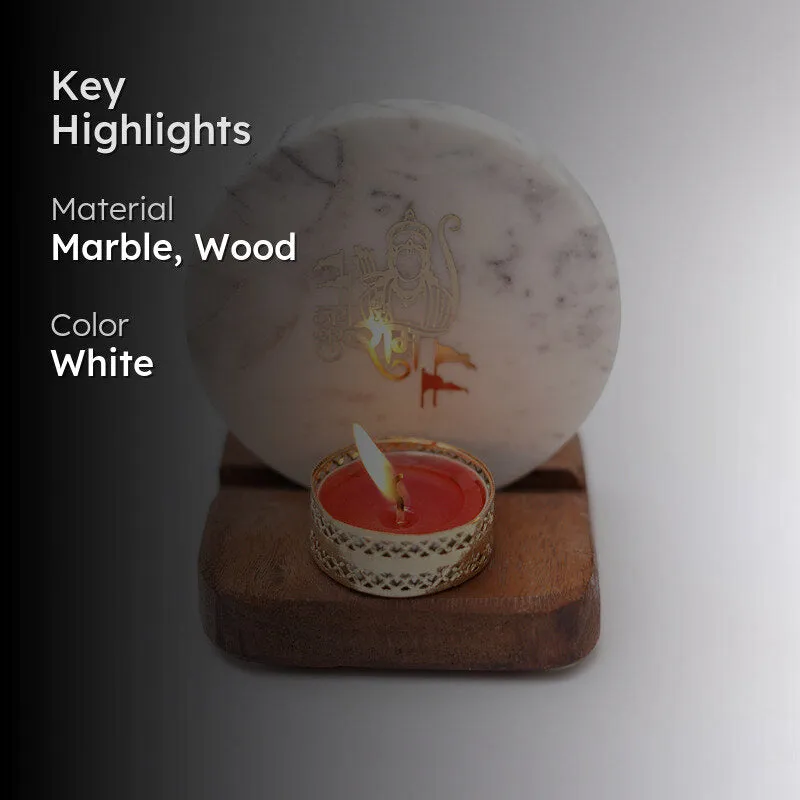 Jai Shree Ram Marble Religious Accent With Tealight Candle Holder media 2