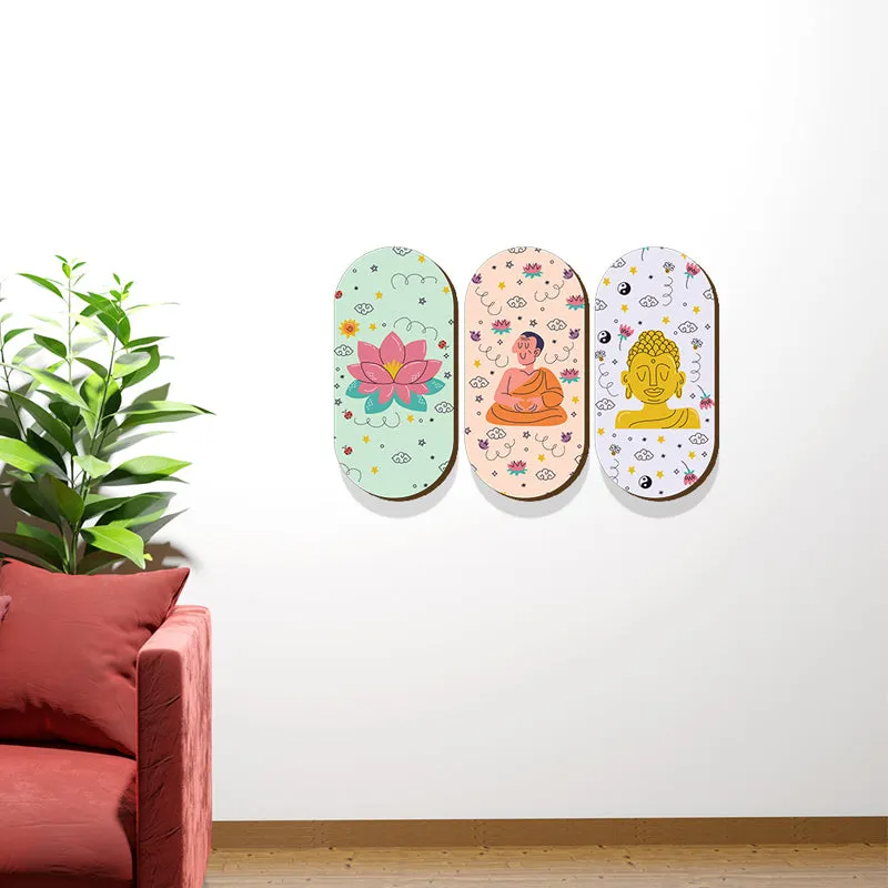 Trio Of Tranquility Wood MDF Wall Hanging - Set Of Three media 3