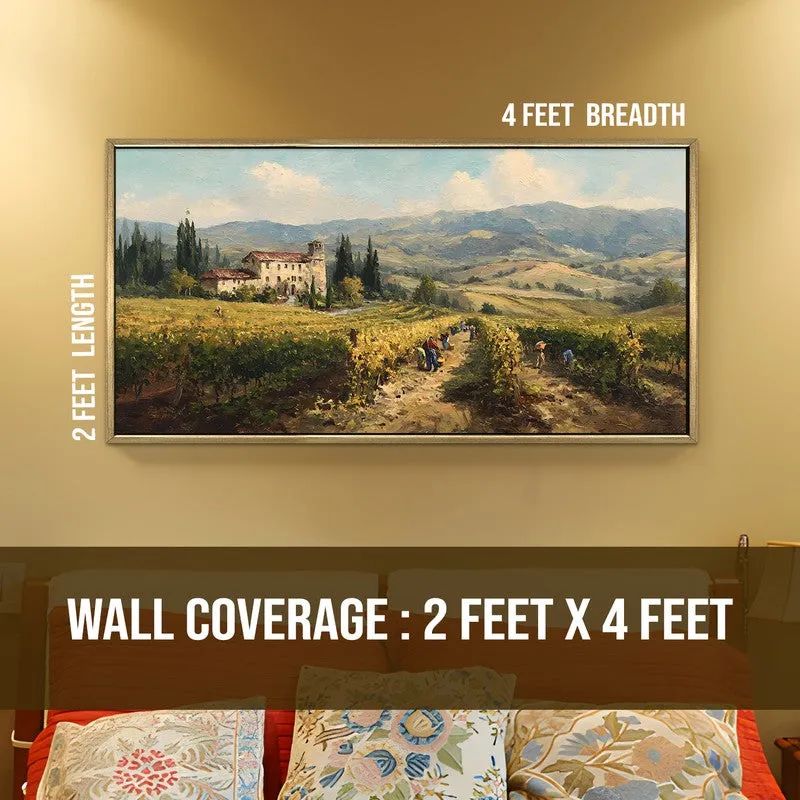Tuscan Fields Canvas Wall Painting With Frame media 9