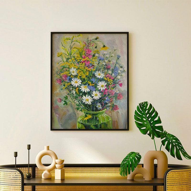 Candy Cell Abstract Canvas Wall Painting - Black Frame