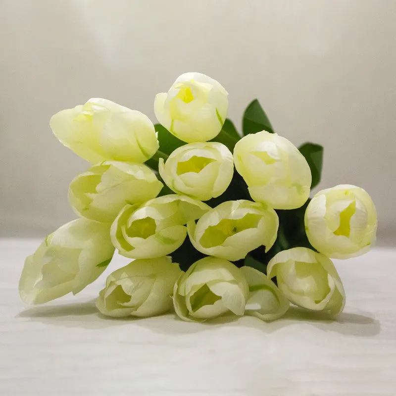 Artificial Tulip Flower Bunch Timeless Charm - White media 3