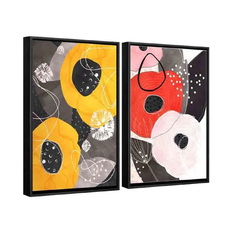 Patched Florals Canvas Wall Art - Set Of Two media 4