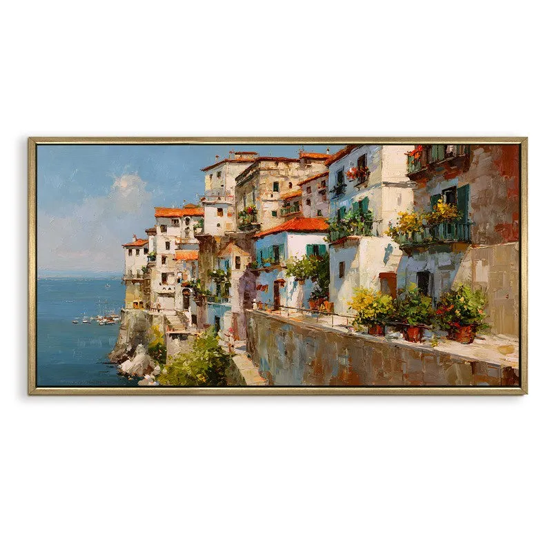 Tidal Village Canvas Wall Painting With Frame media 3