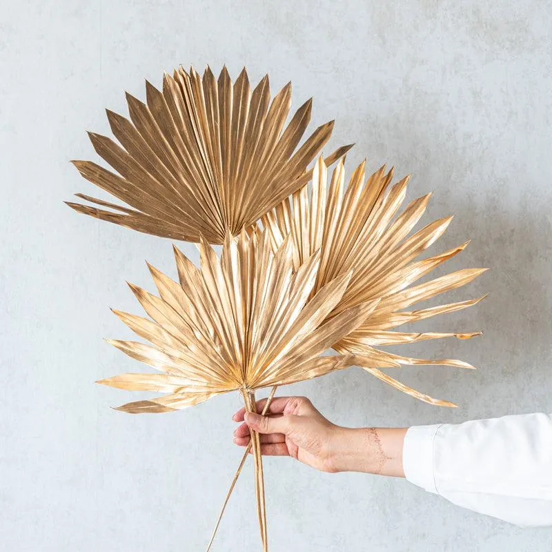 Ineeya Dried Sun Palm Sticks (Gold) - Set Of Three media 1