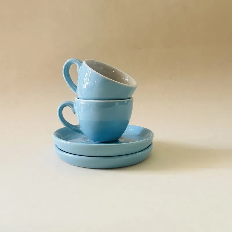 TeaBloom Ceramic  Cup & Saucer (100 mL Each)  - Set of Two - 4