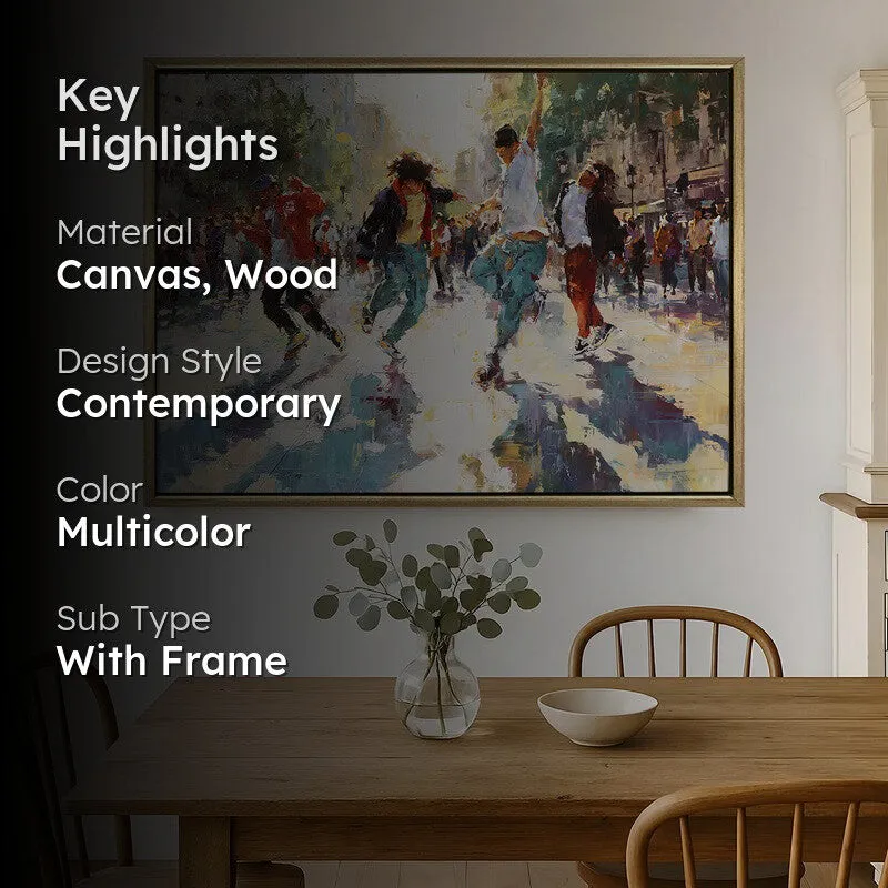 City Moves Canvas Wall Painting With Frame media 2
