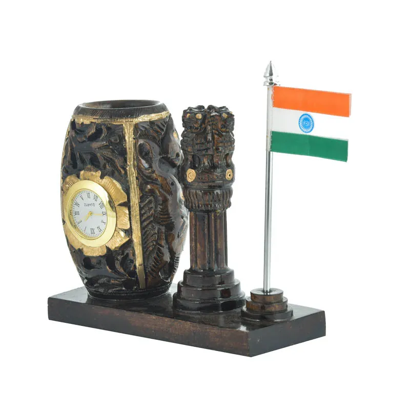 Patriot's Pride Wooden Pen Stand - Light Brown media 6
