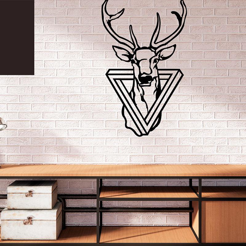 Reindeer Trace Black Iron Wall Accent